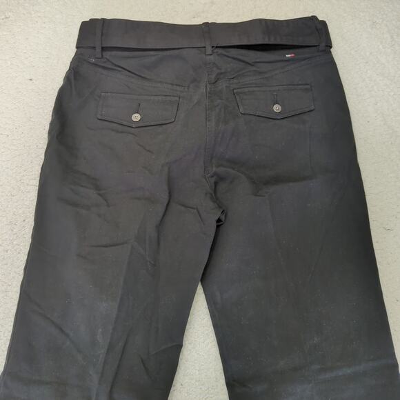 Y2K Tommy Hilfiger Stretch Black Wide Leg Pants Belted‎ Women's Size 10 - Picture 5 of 9